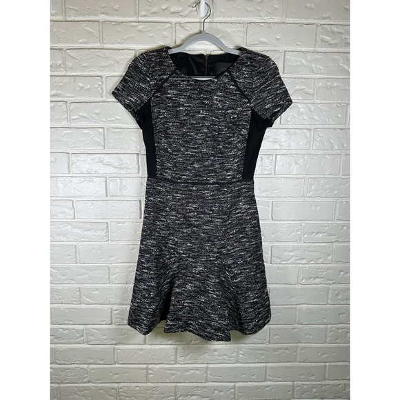 J.CREW Dresses & Skirts - J.Crew Size 0 Tweed Fit & Flare Dress Classic Career Chic Short Sleeve